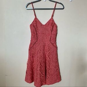 Rose Pink Lacy Skater Dress 💕 from PrettyLittleThing